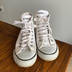 Harley Davidson White High Top Sneakers WORN